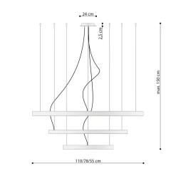 Lampa wisząca RIO 3 55/78/110 czarny LED 4000K (TH.177) - Thoro Lighting