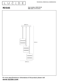 Lampa wisząca ROSAS (21433/13/30) - Lucide