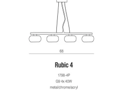 Lampa wisząca Rubic 4 (AZ0493) - Azzardo - żyrandol