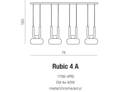 Lampa wisząca Rubic 4A (AZ0494) - Azzardo - żyrandol