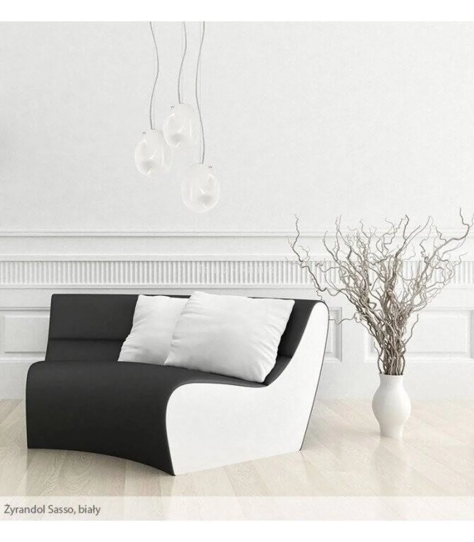 Lampa wisząca SASSO kol. błyszczący opalowy (67651) Ramko - żyrandol