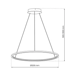 Lampa wisząca Saturno 120cm Gold 65W LED (ML8865) - Milagro