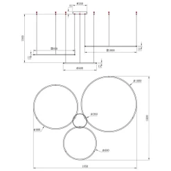 Lampa wisząca Saturno Gold 100W LED (ML0847) - Milagro
