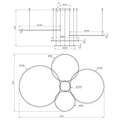 Lampa wisząca Saturno Gold 120W LED (ML0849) - Milagro