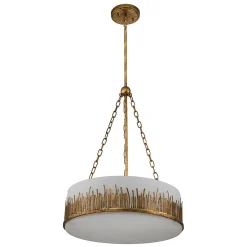 Lampa wisząca Sawgrass - 3 źródła światła - Płatkowe złoto (QN-SAWGRASS-3P-DG-O) - Quintiesse