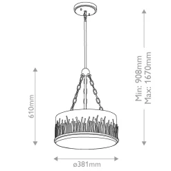Lampa wisząca Sawgrass - 3 źródła światła - Płatkowe złoto (QN-SAWGRASS-2P-DG-O) - Quintiesse
