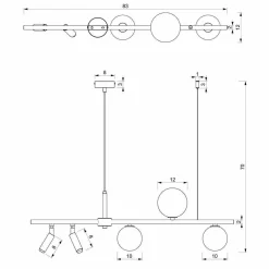 Lampa wisząca SIRIO 5xG9 (MLP8408) - Milagro