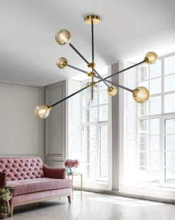 Lampa wisząca SOLEN 6 Czarno złota AZ4700 Azzardo