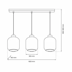 Lampa wisząca SOMBRA AMBER 3xE27 (MLP8371) - Milagro