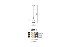 Lampa wisząca SOUL 1 chrom (LP5114-1CR | AZ1652) Azzardo