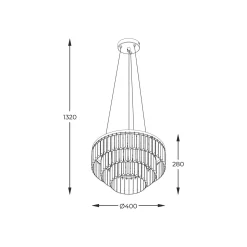 Lampa wisząca TIFANNY kol. czarny (P17127-4) - Zuma Line