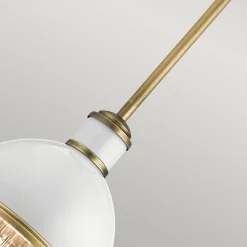 Lampa wisząca Tollis - 1 źródło światła - Białe/ Naturalny mosiądz (QN-TOLLIS-MP-NBR) - Quintiesse