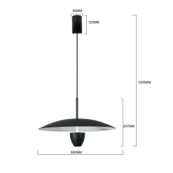 Lampa wisząca Ufo M czarna LED CCT (LP-0408/1P M BK) - Light Prestige