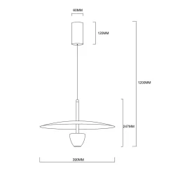 Lampa wisząca Ufo M czarna LED CCT (LP-0408/1P M BK) - Light Prestige