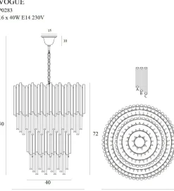 Lampa wisząca VOGUE 2 (P0283 MAXlight) - żyrandol