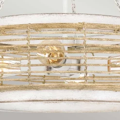 Lampa wisząca w stylu japandi Waylon Antyczna biel (QZ-WAYLON-4P-AWH) - Elstead Lighting