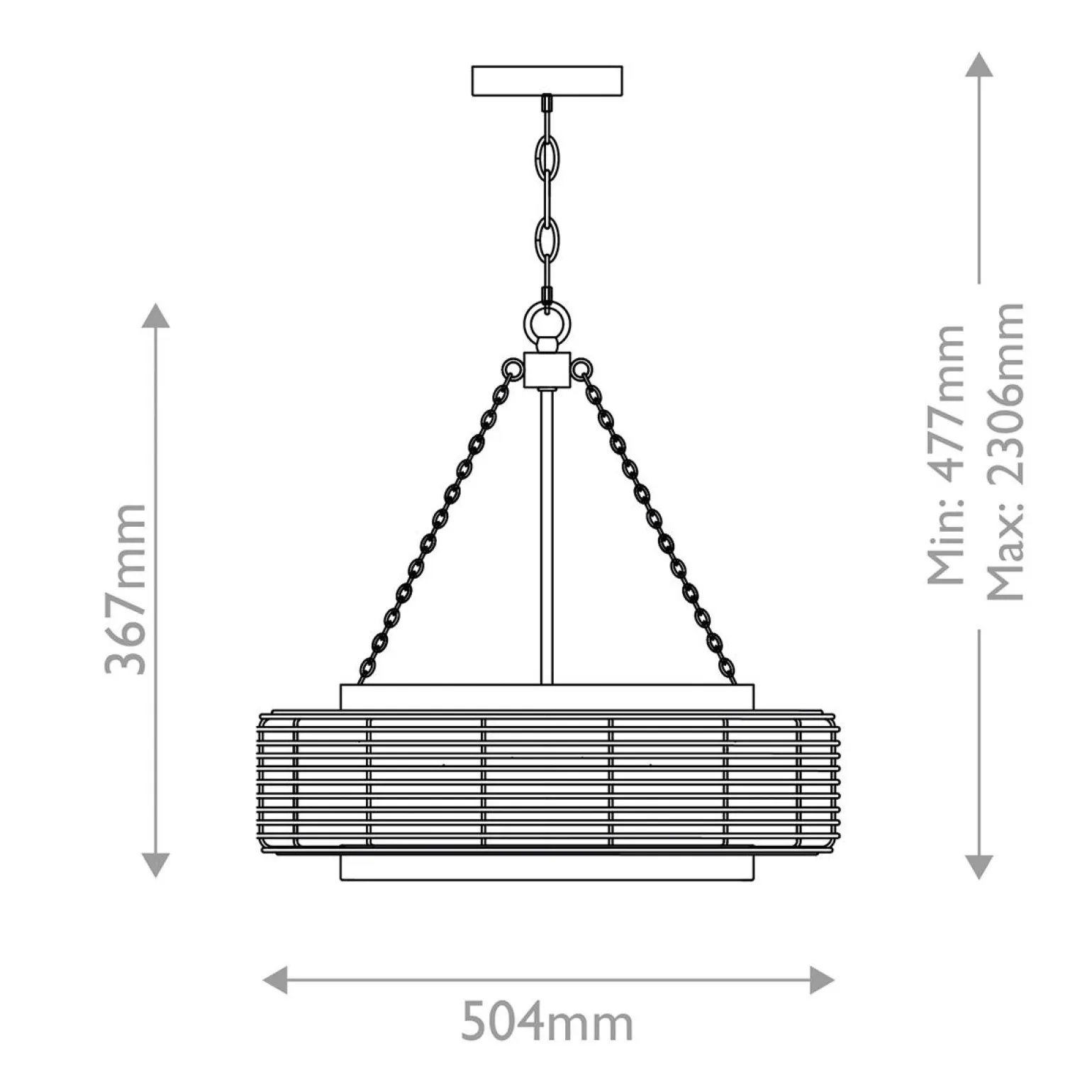 Lampa wisząca w stylu japandi Waylon Antyczna biel (QZ-WAYLON-4P-AWH) - Elstead Lighting