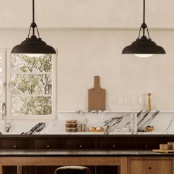 Lampa wisząca w stylu rustykalnym Palmetto Miejski brąz (QN-PALMETTO-P-M-UBZ) - Quintiesse