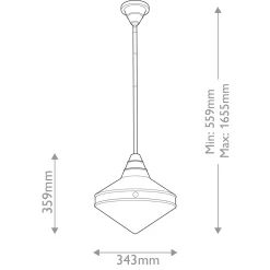 Lampa wisząca Willard - 1 źródło światła - Miejski brąz (QN-WILLARD-P-UBZ-PG) - Quintiesse