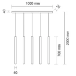 Lampa wisząca YABU (czarny) (5528) - Shilo