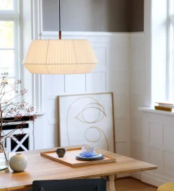Lampa wisząca z bawełnianym abażurem DICTE Nordlux E27 60W Tekstylia Biały