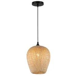 Lampa wisząca z naturalnym abażurem ALMA 1xE27 (ML1807) - Milagro