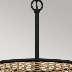 Lampa wisząca z plecionki rattanowej Teton (QZ-TETON-5P-MBK) - Elstead Lighting