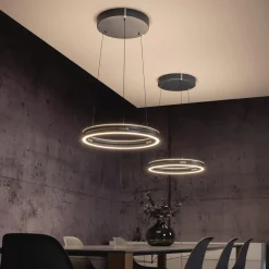 Lampa wisząca z płynną regulacją na pilota PURE E-LOOP SZARY (2550-15) - Paul Neuhaus