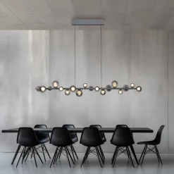 Lampa wisząca z płynną regulacją wysokości PURE E-POPUP 180cm SZARA (2558-15) - Paul Neuhaus