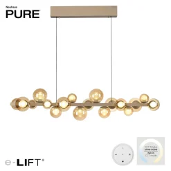 Lampa wisząca z płynną regulacją wysokości PURE E-POPUP 120cm BRĄZOWY (2557-97) - Paul Neuhaus