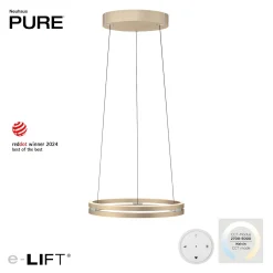 Lampa wisząca z płynną regulacją na pilota PURE E-LOOP MATOWY MOSIĄDZ (2550-60) - Paul Neuhaus