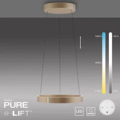 Lampa wisząca z płynną regulacją wysokości PURE E-CLIPSE BRĄZOWY (2560-97) - Paul Neuhaus