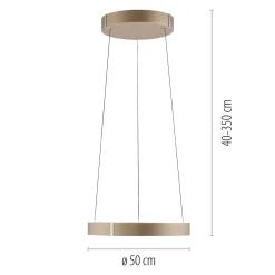 Lampa wisząca z płynną regulacją wysokości PURE E-CLIPSE BRĄZOWY (2560-97) - Paul Neuhaus