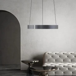 Lampa wisząca z płynną regulacją wysokości PURE E-CLIPSE SZARY (2560-15) - Paul Neuhaus