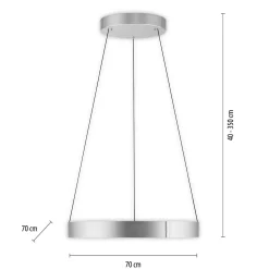 Lampa wisząca z płynną regulacją wysokości PURE E-CLIPSE ALUMINIUM (2561-95) - Paul Neuhaus
