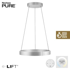 Lampa wisząca z płynną regulacją wysokości PURE E-CLIPSE ALUMINIUM (2561-95) - Paul Neuhaus