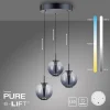 Lampa wisząca z płynną regulacją wysokości PURE E-INFINITY SZARA (2222-15) - Paul Neuhaus