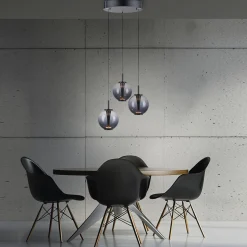 Lampa wisząca z płynną regulacją wysokości PURE E-INFINITY SZARA (2222-15) - Paul Neuhaus