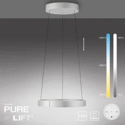 Lampa wisząca z płynną regulacją wysokości PURE E-CLIPSE ALUMINIUM (2560-95) - Paul Neuhaus