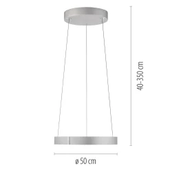 Lampa wisząca z płynną regulacją wysokości PURE E-CLIPSE ALUMINIUM (2560-95) - Paul Neuhaus