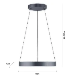 Lampa wisząca z płynną regulacją wysokości PURE E-CLIPSE SZARY (2561-15) - Paul Neuhaus