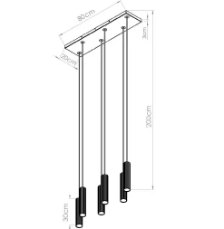 Lampa wisząca ze ściemniaczem Push Dimm/DALI2 IVAR 6L biała LED 3000K (TH.577) - Thoro Lighting