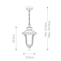 Lampa wisząca zewnętrzna Chicago (CC8-S-BK) - Elstead Lighting