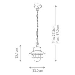 Lampa wisząca zewnętrzna Copenhagen (COPENHAGEN8-BK) - Elstead Lighting