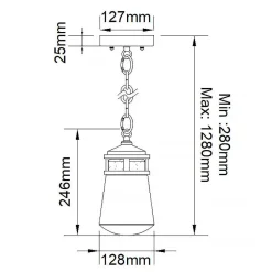 Lampa wisząca zewnętrzna Lyndon (KL-LYNDON8-S-AZ) - Elstead Lighting