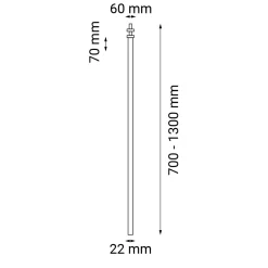 Lampa wpuszczana alha T - Czekolada mat (1300 mm) (9441) - Dohar