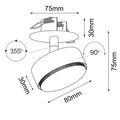 Lampa wpuszczana Drop in 1 - Biała (3259) - Brosline