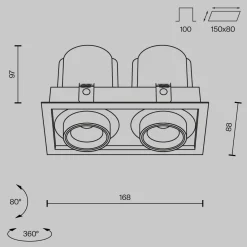 Lampa wpuszczana Hidden (DL095-02-10W3K-W) - Maytoni