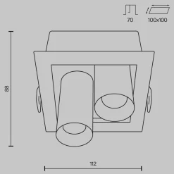 Lampa wpuszczana Magnum (DL094-02-7W3K-B) - Maytoni