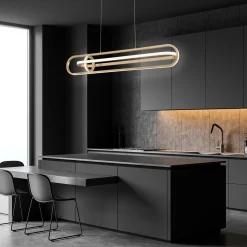 Lampa wyspowa Demark - Szczotkowane złoto (QN-DEMARK-LP-BG) - Quintiesse